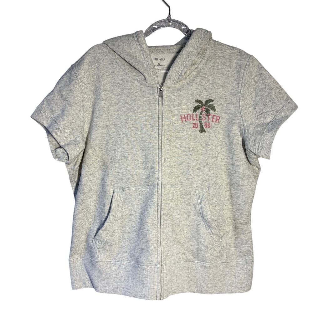 Hollister Feel Good Short-Sleeve Logo Graphic Hoodie NWT XL Cozy Comfy Casual